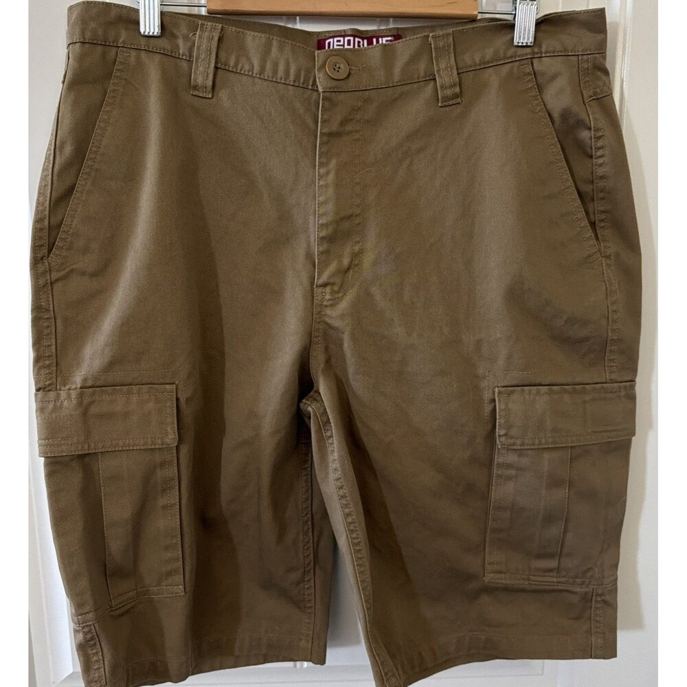 Neo Blue Cargo Shorts Size 36 Brown Utility Workwear Skate Grunge Y2K